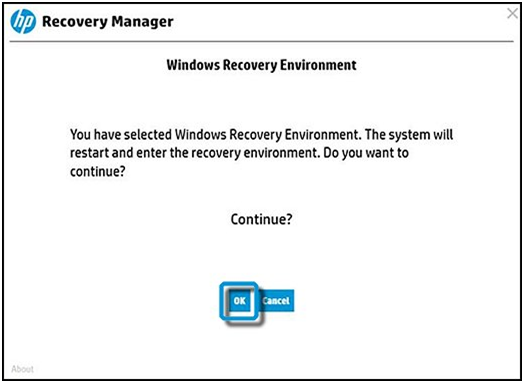 Entorno de recuperación de Windows 