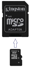 Insertar la tarjeta SD en el Adaptador.