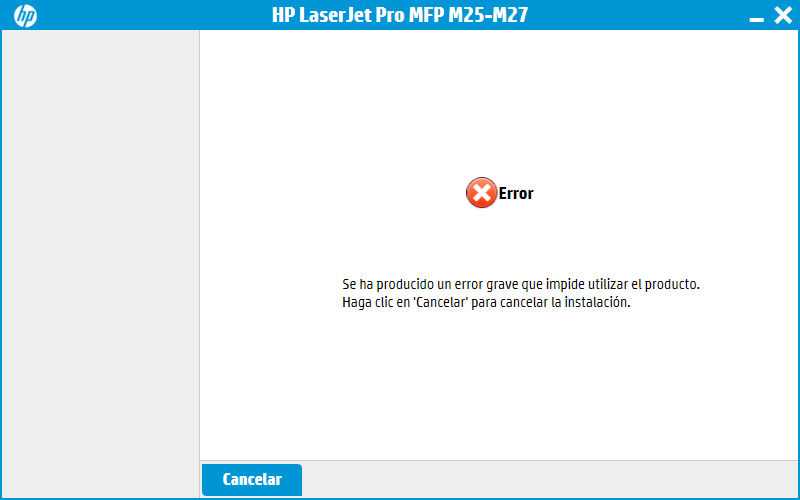 Error grave al instalar HP MFP M26nw - Comunidad de Soporte HP - 805741