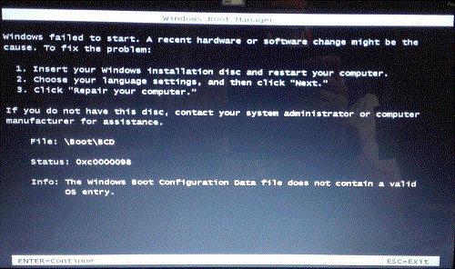 Error Windows Boot Manager - Comunidad de Soporte HP - 868744