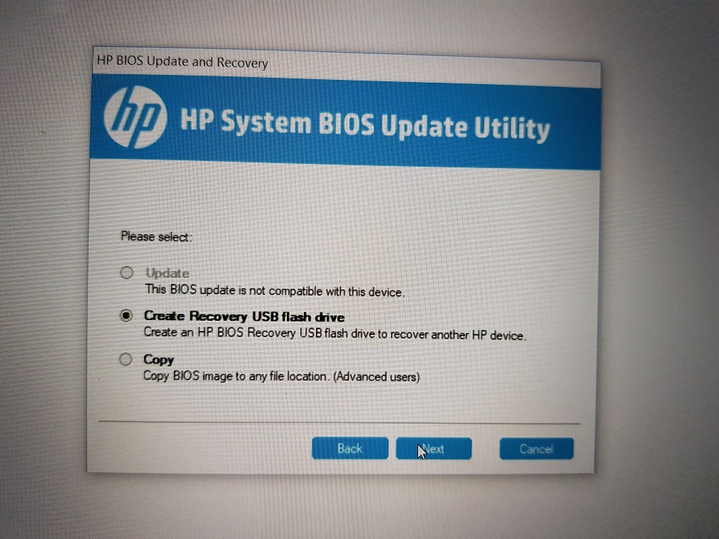 Update system bios. BIOS Recovery.