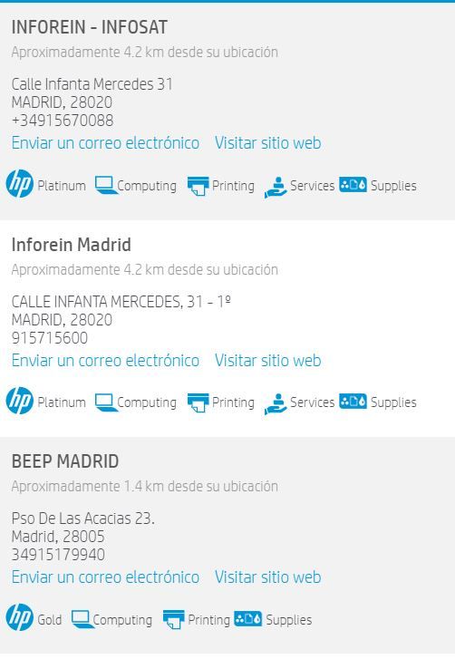 HP Servicios Madrid.
