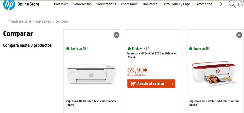Deskjet 3700 modelos HP Store España