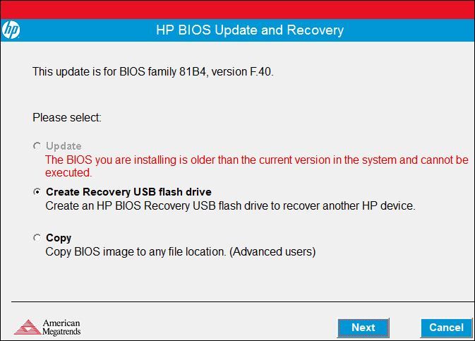 Actualización y recuperación del BIOS de HP