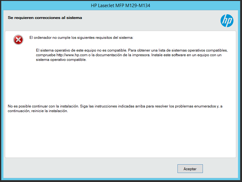 Drivers HP LaserJet MFP M130fw para Win server 201... - Comunidad de  Soporte HP - 1035570