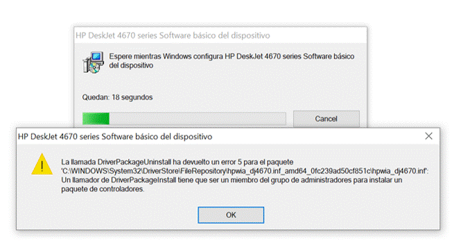 Error al desinstalar el software de impresora HP D... - Comunidad de  Soporte HP - 1041308