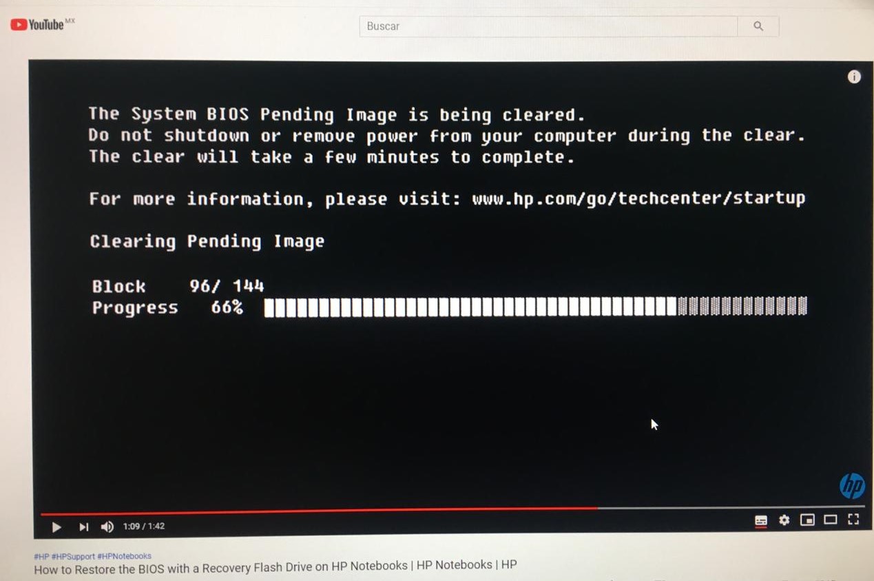 Pantalla en negro después de actualizar BIOS HP Pa... - Comunidad de  Soporte HP - 1046006