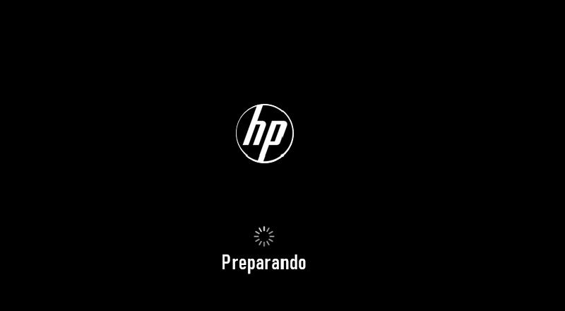 hp se queda en pantalla negra con logo HP y 