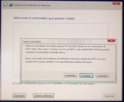 Solucionado: Falta un controlador de medios al instalar Windows... -  Comunidad de Soporte HP - 1250683
