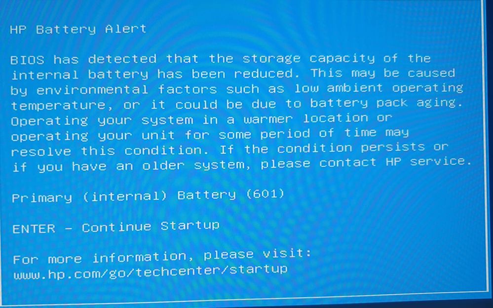 Battery Alert(Mensaje presentado cuando enciendo la Laptop)