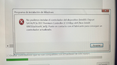 Solucionado: Falta un controlador de medios al instalar Windows... -  Comunidad de Soporte HP - 1297301